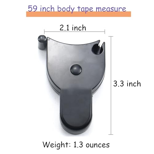Measuring Tape for Body Measurements, Black, 60 Inch - color: black
