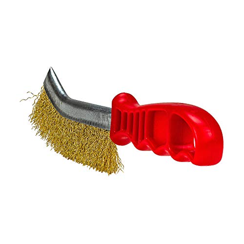 Forney 70516 Brass Wire Brush with Plastic Handle (Rust and Corrosion Resistant), 5-Inch