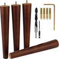 Airy Abode Premium Walnut Wood Furniture Legs (Full Install Kit) - Pick Your Size and Color - color: Brown, size: 12 Inches