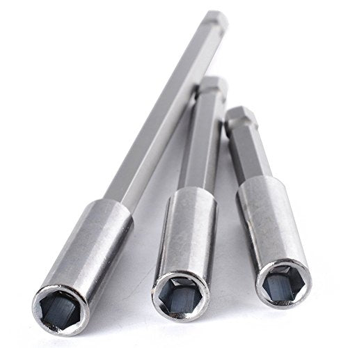 10-Pieces Magnetic Bit Holder Extension, 1/4 inch Hex Shank Heavy Duty Quick Release for Screws, Nuts, Drills, Handheld Drivers 50/60/75/100/150mm