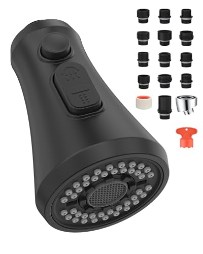 Mbillion Universal Matte Black Kitchen Faucet Spray Head Replacement - color: Black