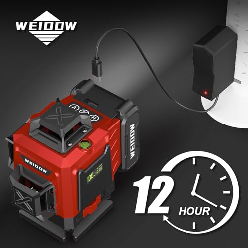 WEIDDW Laser Level 360° Green Cross Line Self Leveling Laser Measuring Tool - size: L