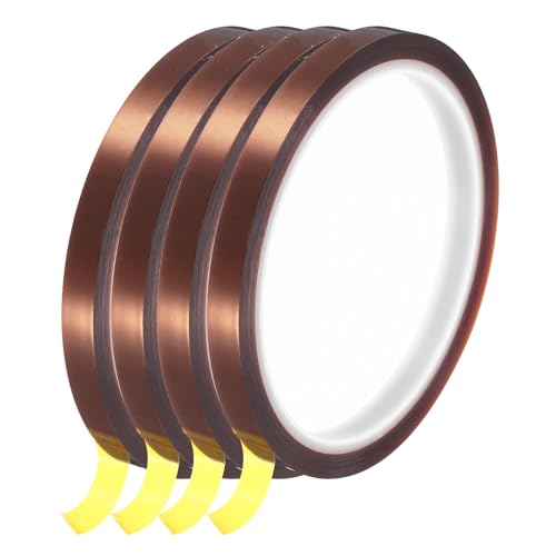 uxcell Heat Tape, 4 Rolls 8mmx33m 108ft High Temperature Heat Resistant Tape for Sublimation,Heat Press,Heat Transfer, Soldering, Circuit Board - size: 8mmx33m