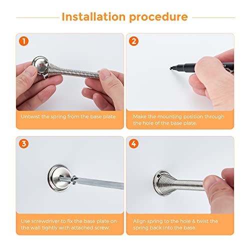 Ravinte Door Stoppers, 12 Pack Satin Nickel Spring Door Stops - color: Satin Nickel