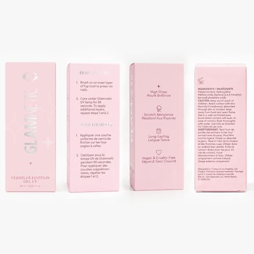 Glamnetic UV Gel Clear Top Coat - No-Wipe Formula | 0.33oz