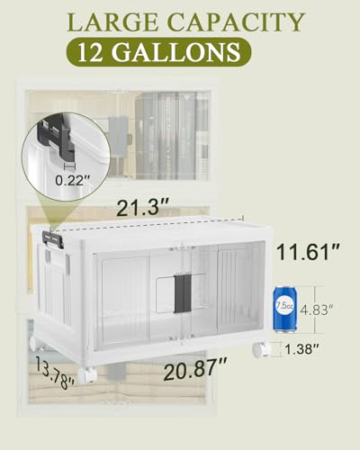 OlarHike 144QT Storage Bins with Lids for Closets, Office, Dorm, 3 Pack - size: 48QT-White