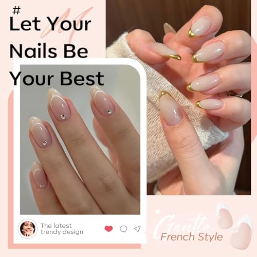 modelones French Tip Gel Polish Set 2 Pcs 15ml Jelly Nude Pink Milky White - color: A1-Snowy Blush