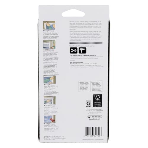 Duck MAX Strength Window Insulation Kit, Winter Window Seal Kit Fits Patio Doors & Large Windows, Heavy Duty Shrink Film Insulator, Indoor Installation, Window Tape Included, 84" x 120", Clear, 2 Pack - size: XL Window/Patio - 2 Pack