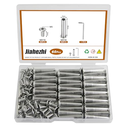 30 Sets M5 x 10mm Stainless Steel Furniture Joint Connector Bolts - size: M5X10-30 Sets