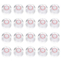 HARFINGTON 20pcs Circular Bubble Spirit Level 10x6mm Mini Round Bubble Spirit Level Little Measuring Layout Tools for TV Industrial Carpentry Picture Frame, White/Red - color: White/Red, size: 10x6mm