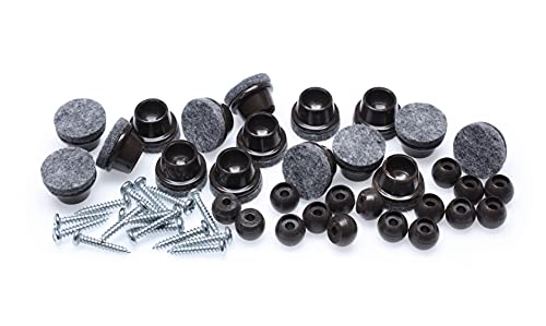 GorillaFelt Swivel Glide Felt Sliders for Chairs (16 Pack) Screw-On Chair Leveler Floor Protectors for Angled Furniture Legs or Straight, 1 Inch Round Felt Glides, CB259-16 - size: Felt Glide 16 Pack