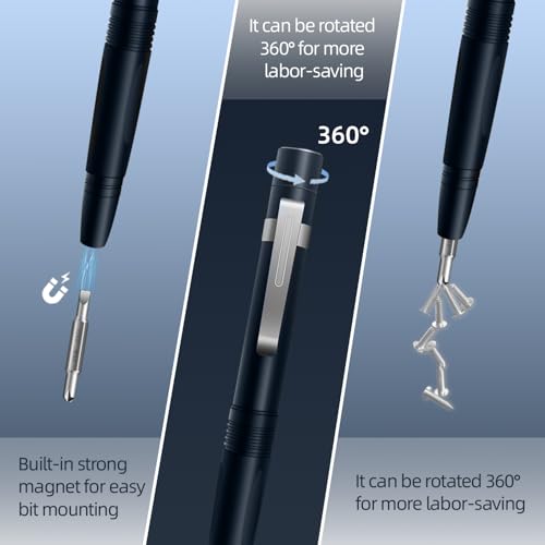 Mini Precision Screwdriver Pen 13 in 1, Magnetic Pocket Screwdriver Set, Small Repair Tool for Phone Laptop Computer Eyeglasses - color: Grey