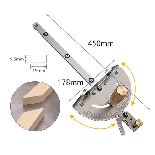 Premium Miter Gauge, 27 Angle Stops for Table Saws, Router Tables, Band Saw and Woodworking Tools (Sliver) - color: Gauge-sliver