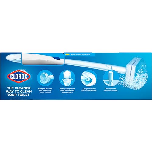 Clorox ToiletWand Toilet Cleaning Starter Kit, 1 Kit with 6 Refill Heads - size: 1 Count (Pack of 1)