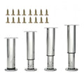 4Pcs Adjustable Silver Metal Furniture Legs 7.08-11.9Inch Cabinet Desk Sofa - color: Silver, size: 7.08"-11.9"-Set of 4