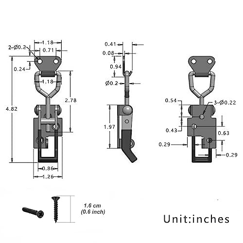 E-TING 4 Pack Adjustable Quick Release 397lbs load Toggle Latch for Cabinet - style: 4002（4pack）
