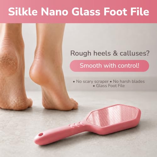 SILKLE Nano Glass Foot File - Foot Callus Remover for Feet & Foot Scrubber - style: Pink
