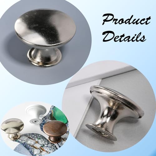 Cabinet Knobs Silver, 12 Pack Rustic Round Metal Dresser Pulls Furniture Handles with Screws for Chest of Drawers Kitchen Cupboard Wardrobe Door, 30x21mm - color: Silver