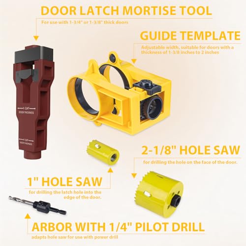 Door Lock Installation Kit with Door Latch Mortise Tool - size: B