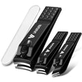 German Nail Clippers for Men VANWIN Nail Clipper Set 4-Pack Ultra Sharp, Matte Stainless Steel Fingernail & Toenail Clippers with Glass Nail File, Nail Cutter Stocking Stuffers for Men Women Black - size: 4-Pack