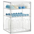 HBlife Baby Bottle Storage Organizer for Countertop Cabinet, 3 Tiers Adjustable Clear Acrylic Bottles Storage Station Case Box Container with 2 Removable Dividers and Magnetic Door, Large - size: Large, style: 3-Tier Single Door