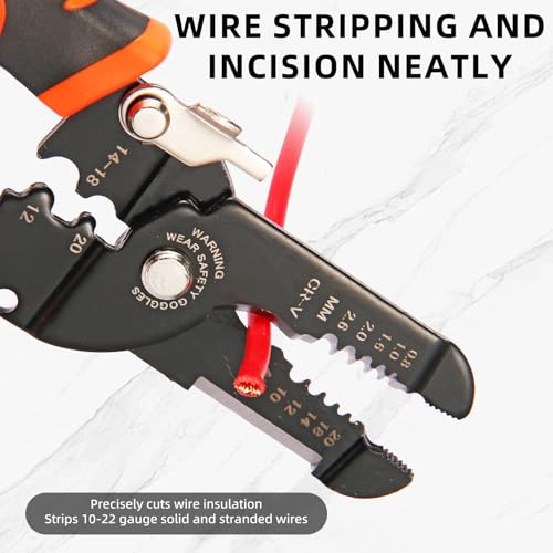Wire Stripper, 3-rd Generation Wire Strippers or Crimping Tool, 5-IN-1 Wire Crimper or Cutter, 10-20 AWG Electric Wire, Multi-Function Hand Tools