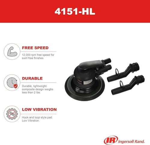 Ingersoll Rand 4151-HL Random Orbital Air Sander - style: 4151-HL Vacuum Ready Random Orbital Sander with Hook and Loop Pad