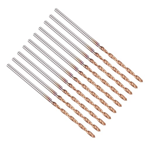 PATIKIL 1.3mm Drill Bit Carbide for Stainless Steel Hard Metal 130° 10 Pack - size: 1.3mm