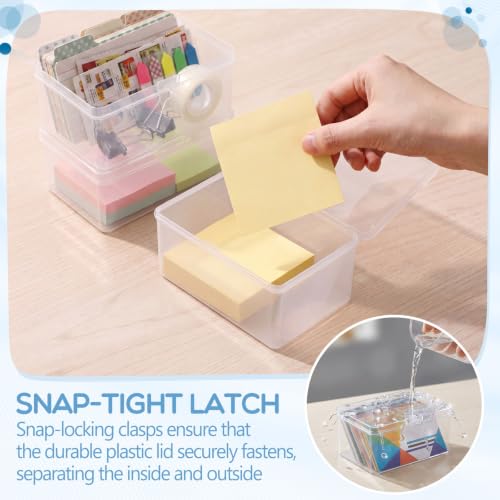 Jetec 6 Pieces Small Clear Plastic Storage Box, 4.3 x 3 x 2.2 Inch - size: 4.3 x 3 x 2.2 Inch