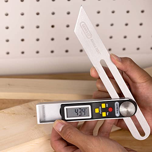 General Tools T-Bevel Gauge & Protractor - Digital Angle Finder with Full LCD Display & 8" Stainless Steel Blade