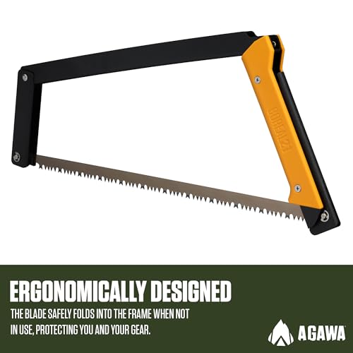 AGAWA - BOREAL21-21 Inch Folding Saw with All-Purpose Saw Blade - Camping Gear For Hiking, Fishing, Hunting, Bushcraft & Survival Kit (Black Frame/Yellow Handle) - size: 21 Inch