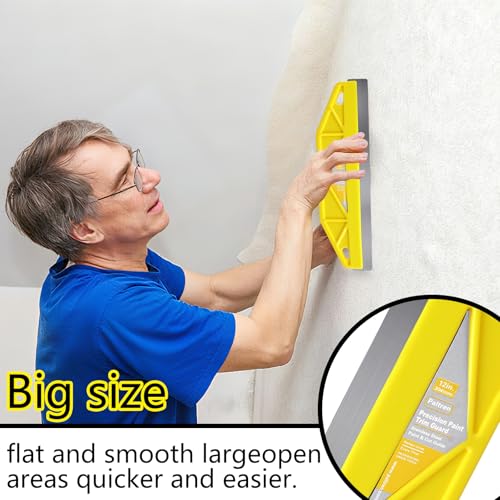 12-Inch Paint Edger & Trim Guard, Stainless Steel Straight Edge Tool - color: Yellow