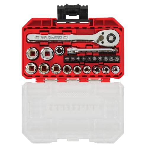 CRAFTSMAN Socket Set, 24-Piece, 1/4 Inch Drive, Metric, Includes Storage Case, 90-Tooth (CMMT12110LZ) - style: NEW MM Set