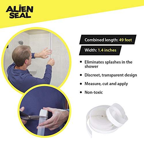 Alien Draft Seal Weather Stripping Door Seal – Longer 64ft (3 Rolls) Silicone Door Bottom Draft Stopper Tape - size: 64 Feet - Pack of 1