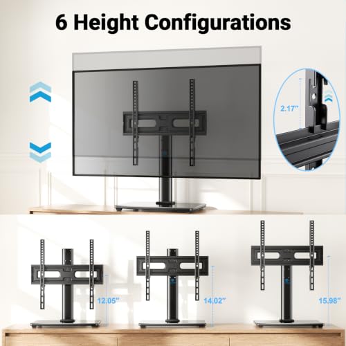 PERLESMITH Universal TV Stand Legs for 32-65 inch TVs, Table Top TV Stand up to 88 lbs, Height Adjustable Television TV Mount, Universal TV Leg Base for Living Room & Bedroom (32-65 Inch with Swivel) - size: 32-65 Inch with swivel