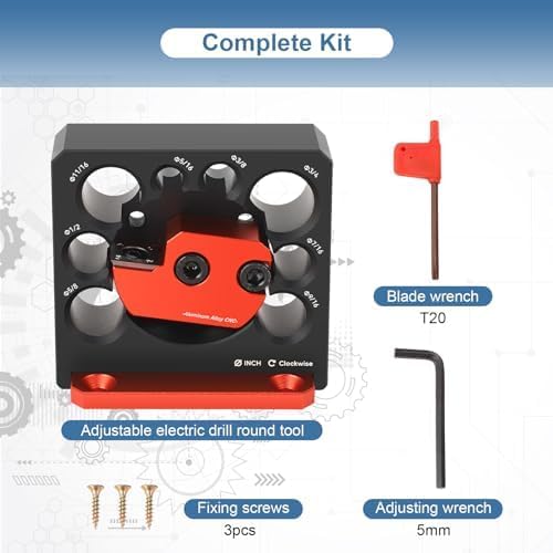Dowel Maker Jig Kit, Imperial 8-Hole Adjustable High-Speed Carbide Inserts