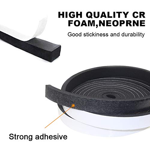 Foam Insulation Tape self Adhesive,Weather Stripping for Doors and Windows,Sound Proof soundproofing Door Seal,Weatherstrip,Pipe Cooling, Air Conditioning Seal Strip (W:1/2In xT: 1/2In XL: 13Ft) - size: 1/2 in x 1/2 in x 13 ft