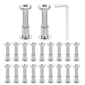 HARFINGTON 20 Set M6x30mm Hex Drive Socket Cap Bolt and M6x12mm Nuts with M4 Hex Wrench, Furniture Connector Bolts and Screws for Furniture Countersunk Belt, Silver - size: M6x30mm, M6x12mm