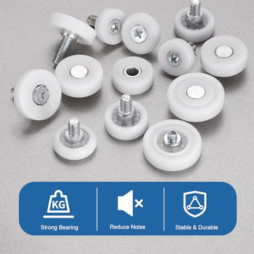 uxcell 6Pcs 25mm Drawer Rollers, M6 x 0.35" Thread Plastic Positioning Pulleys Flat Surface Small Drawer Pulley Bearing Replacement Wheel for Furniture Parts Cabinet Cupboard Slides - size: 25mm M6 x 0.35"
