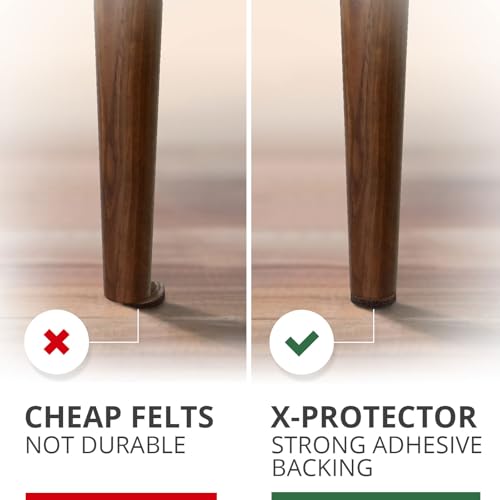 X-PROTECTOR Felt Furniture Pads - 32 PCS 1 1/2" Floor Protectors for Chair - size: 1 1/2" 32 Brown, Round