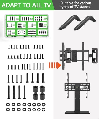 Universal TV Mounting Hardware Screw Kit Set with Box - M4 M5 M6 M8 Screws and Washers Spacers, Suitable for Most Brand televisions/Monitors