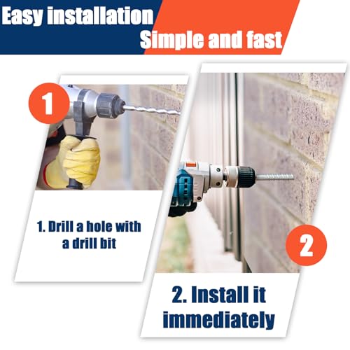 Tandefio 100 Pack 1/2 x 5 Concrete Anchors and Screw Kits Galvanized - size: 1/2" X 5"