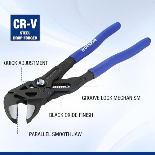 WORKPRO 10-Inch Pliers Wrench, CR-V Construction Wrench Plier - size: 10-Inch