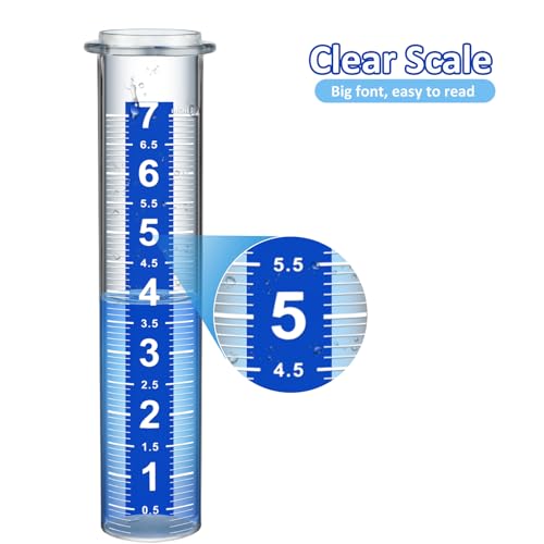Rain Gauge Replacement Tube, 2 Plastic Accurate Rain Gauges Outdoors Best Rated, 7" Capacity Rain Gauge Tube Replacement for Yard & Garden, Water Gauge for Rain - size: 2 pcs Rain gauge tube