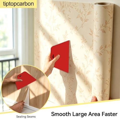 tiptopcarbon Wallpaper Smoothing Tool with 8 Inch Scraper for Contact Paper Adhesive Vinyl 10pcs/Pack - color: 03 Scraper Kit