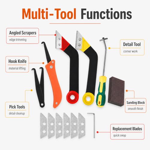 Grout Removal Tool Kit, 2 Saws with 6 Replacement Blades
