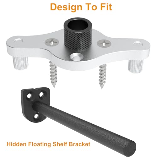 Floating Shelf Bracket Dowel Jig Kit - 1/2 Inch Drill Bit Included - Self-Centering Drill Guide for Hidden Shelf Brackets - DIY Woodworking Tool for Invisible Shelves and Mantels
