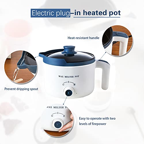 Ksedcon Electric Wax Melter for Candle Making with Pouring Spout, Non-Stick Small Candle Melting Pot - size: wax melting pot kit 1pcs
