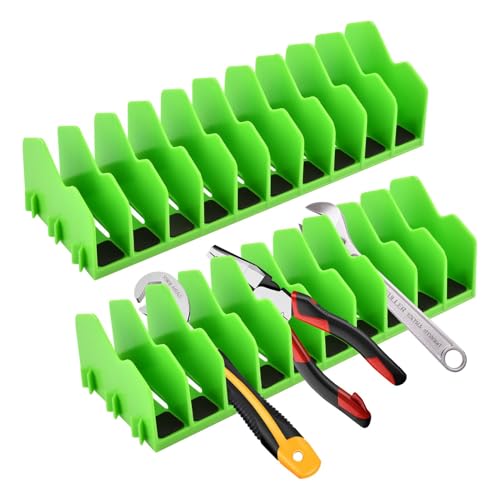 Pliers Organizer 2‑Pack, Expandable 20‑Slot Tool Rack - color: green