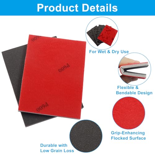 20 PCS Ultra Fine 600 Grit Sanding Sponge - size: 600 Grit